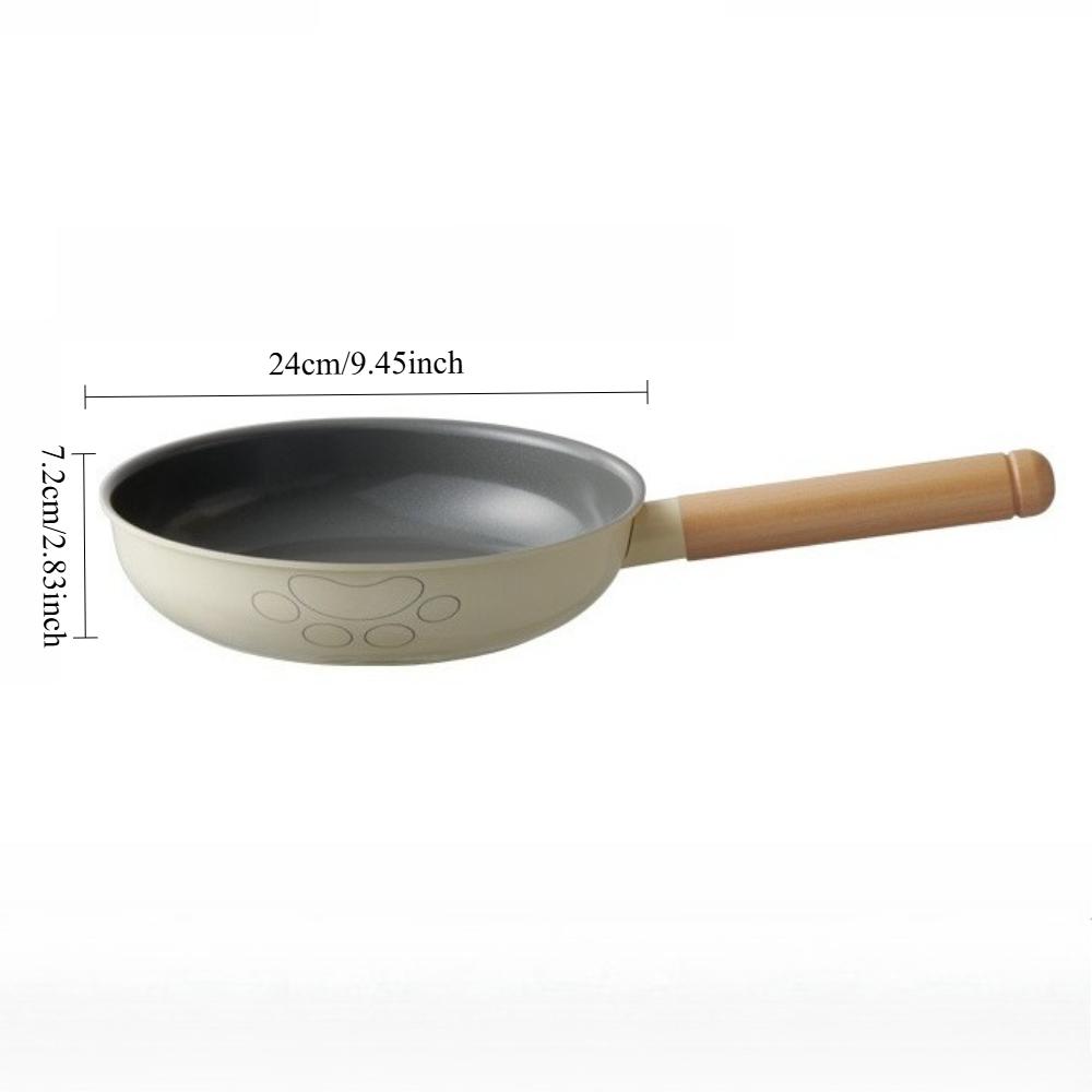 24cm Nonstick Frying Pan Heats Evenly Kitchen Egg Steaks Pan Omelet Pan Oil Controlling Frying Pan for Household Outdoor Camping