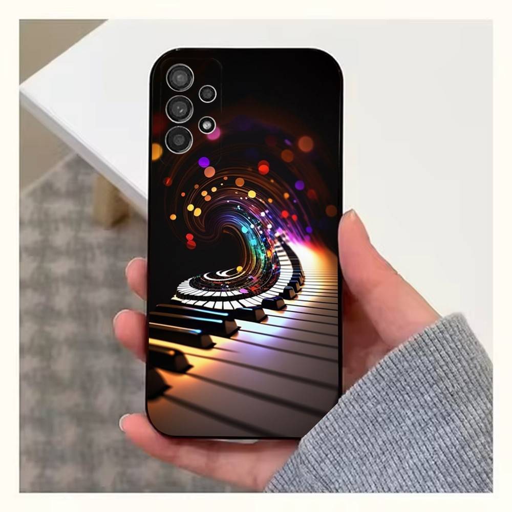 Piano Music Art Case For Samsung S10,Plus,S9,S22,S25,Ultra,S24,S21,S20,S23,FE,Lite,Soft Silicone Black