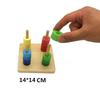 Montessori Infant & Toddler Triangular Prism Matching Box & Three-Color Ring Set - Early Education Teaching Aids.