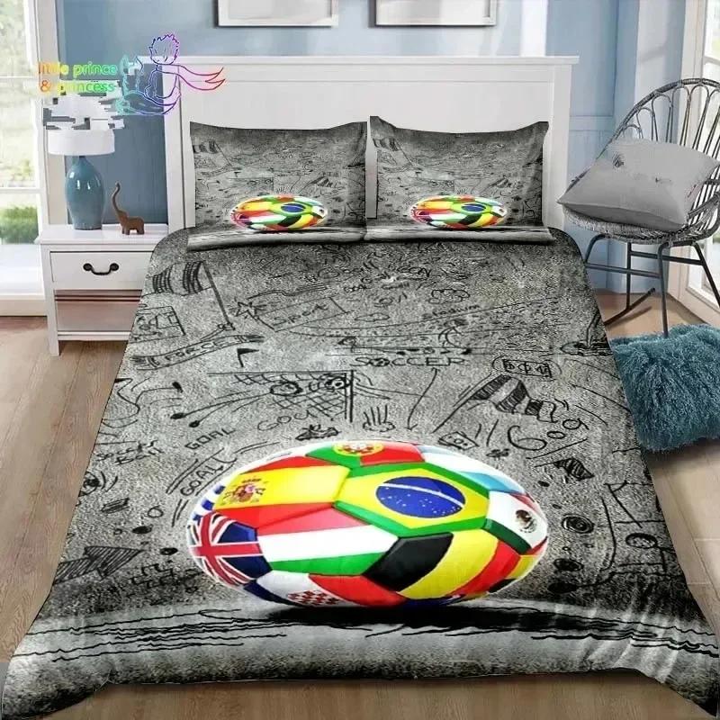 

Soccer Football Bedding Set Single Twin Double Queen King Cal King Size Bed Linen Set 135x200cm