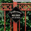 2D Flat, 1pc Vintage Funny Welcome Themed Aluminum Sign, German Slogan Wall Art, Rustic Aluminum Plaque, Suitable for Entryway, Living Room, Home