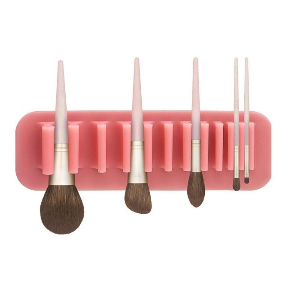 New Soft Silicone Brush Drying Rack Solid Color Suction Cup Cosmetic Tools Wall Mounted Makeup Brush Holder for Beauty Station