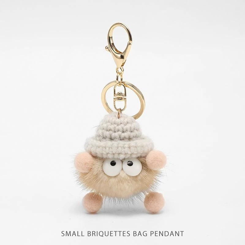 Craftsmanship Workshop New Year Gift Small Coal Ball Bag Pendant Bookbag Cute Ugly Thing Doll Pendant Keychain