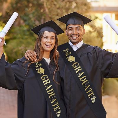 Class of 2026 2026 Graduation Sash Glitter Decoration Congratulations Straps Black White Unique Bachelor Sash Photobooth