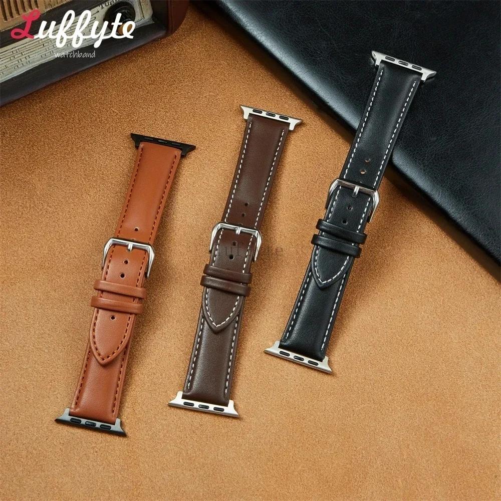 Casual Leather Strap for Apple Watch Ultra 10 9 8 7 6 SE 2 Band for Iwatch 40mm 41mm 42mm 44mm 45mm 46mm 49mm Smartwatch Watchband