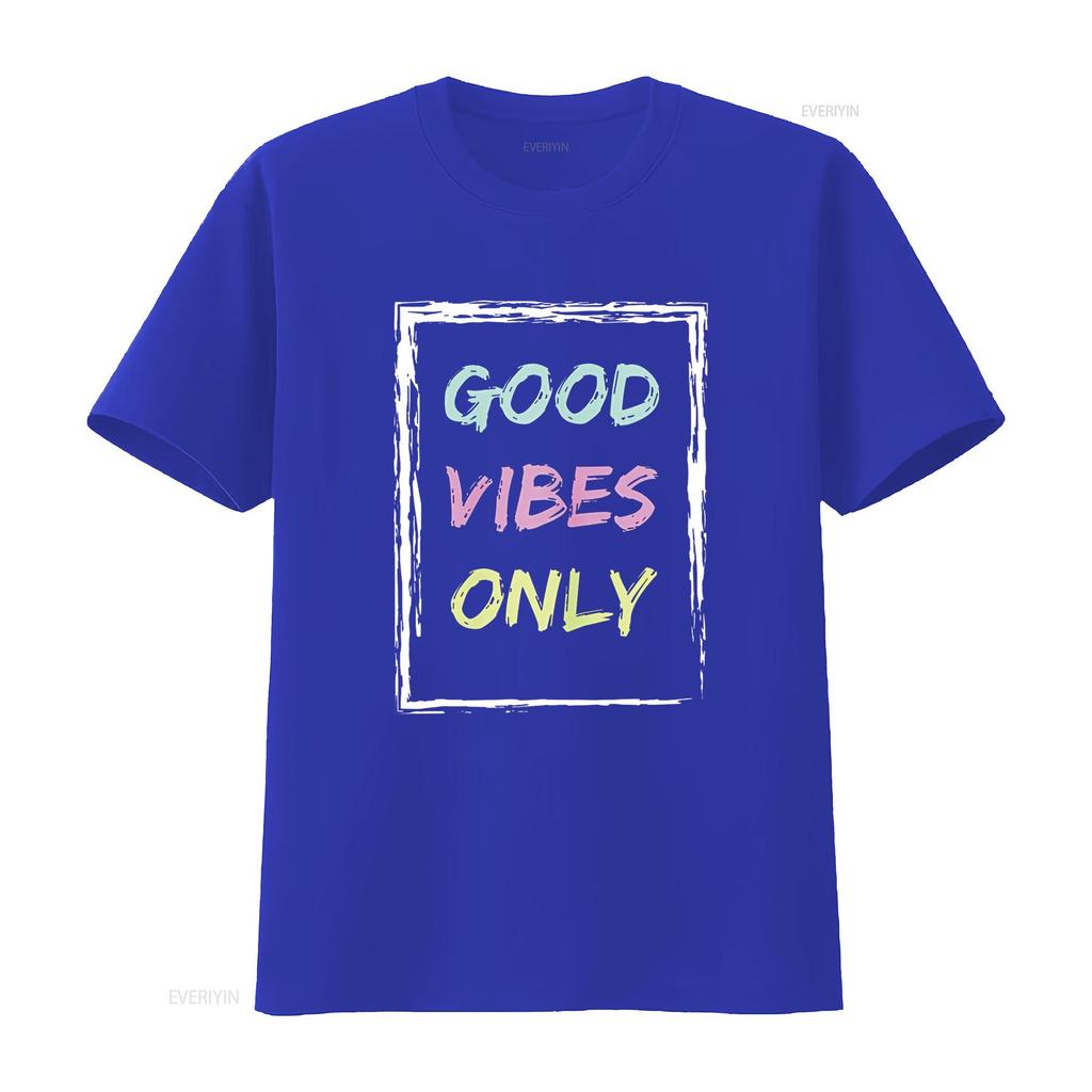 Women Tops Good Vibe Only Be Positive Inspirational Quote Short Seelve T Shirt vintage Washed Versatile Breathable Casual