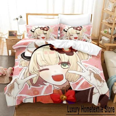 Parure de lit avec housse de couette et taie d'oreiller pour lit double, Queen Size, motif animé Olympia Soire, pour enfants et adultes, textile de maison personnalisable