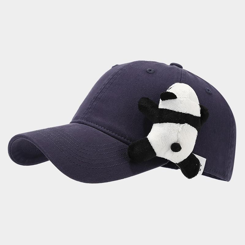 Cute Panda Embroidered Baseball Cap For Women Summer Sun Protection With Curved Brim And Adjustable Strap