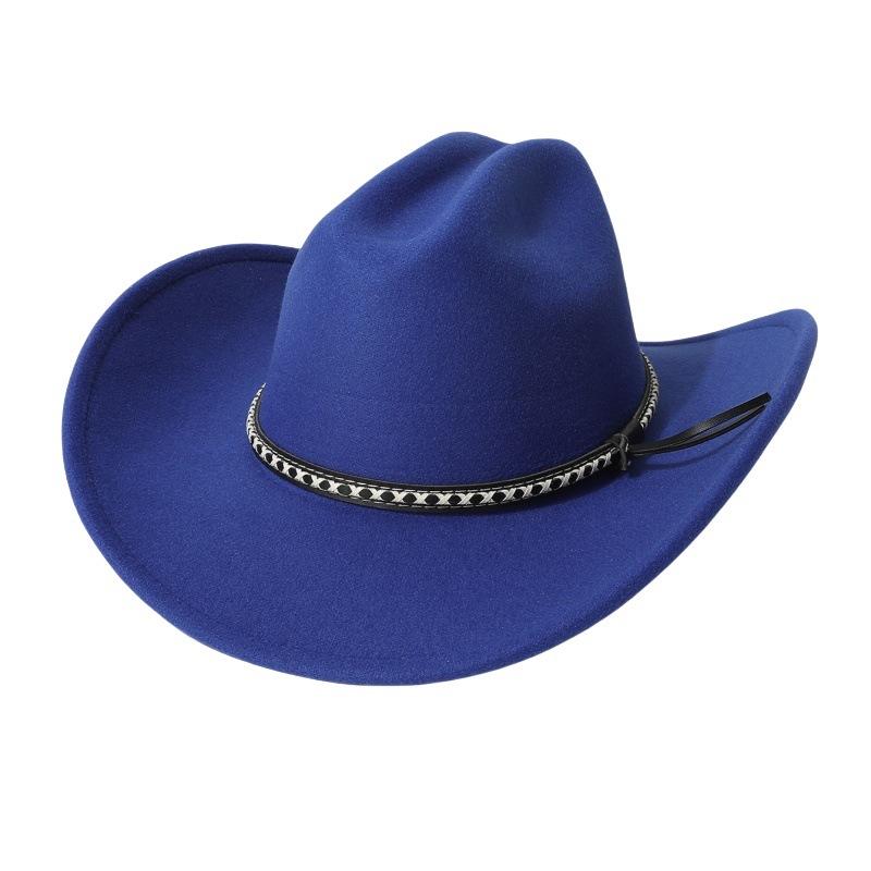 Exclusively for export, fashionable cowboy hats for men and women, unisex style, new European and American wool felt hats for stage use