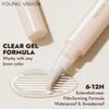YOUNG VISION Gel Transparent pentru Sprâncene, Tub - Controlat, Perie Unică din Silicon, Rezistent la Apă și Transpirație, Toate Culorile Sprâncenelor, Aplicare în 4 Pași, Zilnic & Petrecere