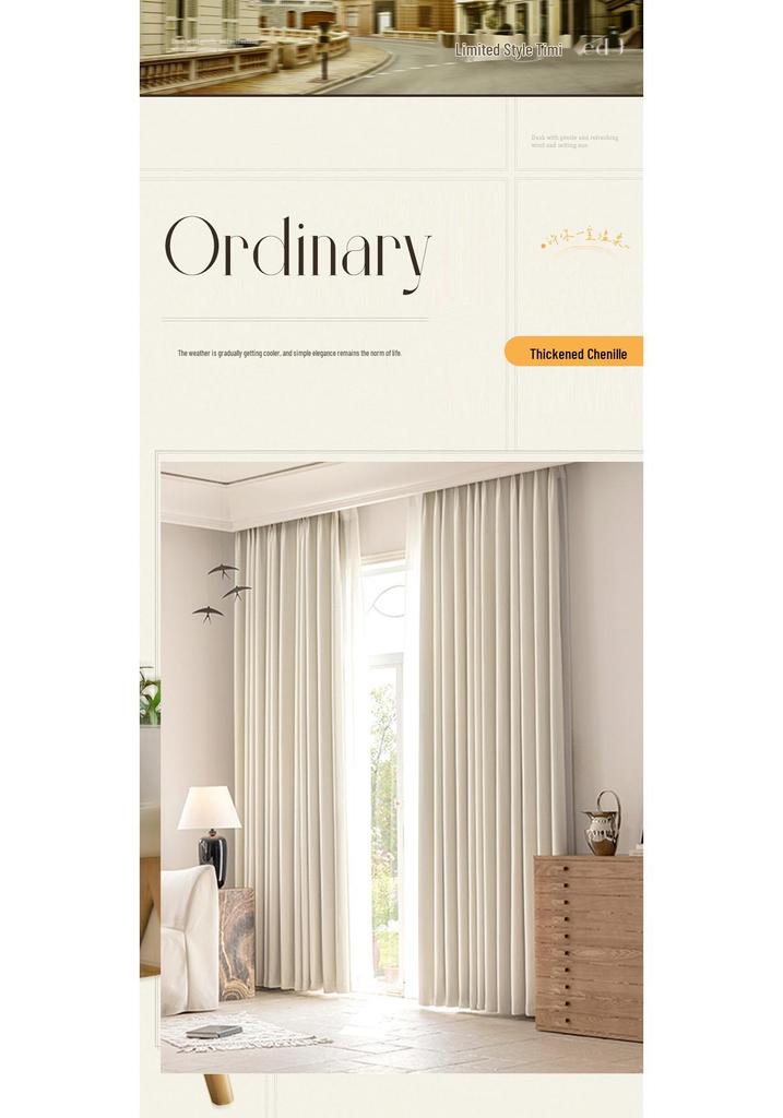 2025 Blackout Chenille Curtains: Thick, Solid Colors, Multiple Options