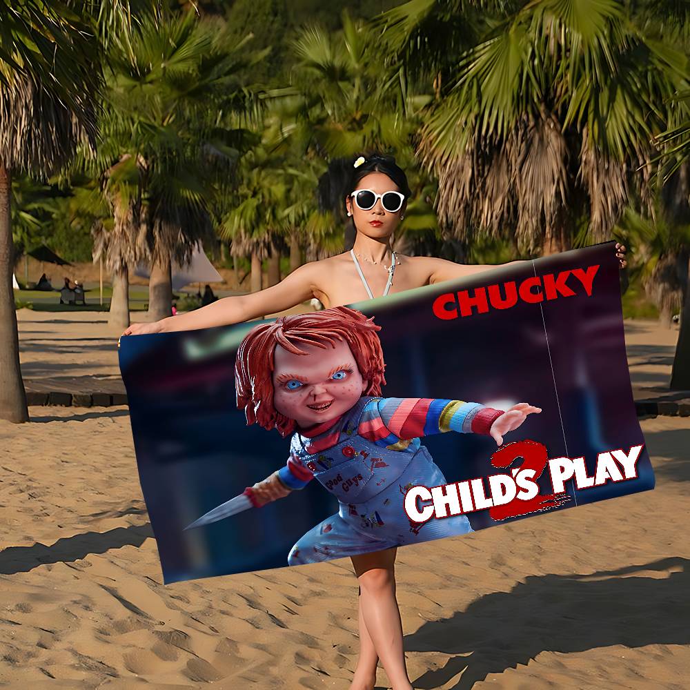 Horror Movie C-Child P-Play Beach Colorful Bath Towels for Girl Microfiber Quick Dry Sand Free Beach Yoga Spa Gym Pool
