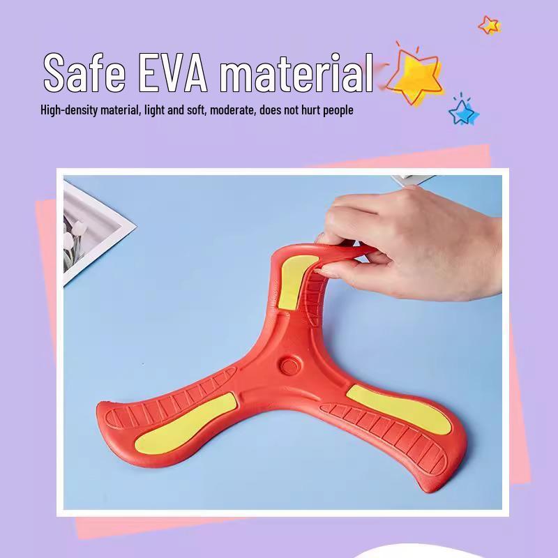Large Children's Soft Rubber Boomerang - Durable, Three-Leaf Design for Safe Outdoor Play