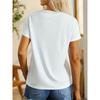European sizesRound Neck Casual Top, White with Colorful Cat Design, Breathable & Comfortable for Spring/Summer, Casual Attire, Cat Tshirt