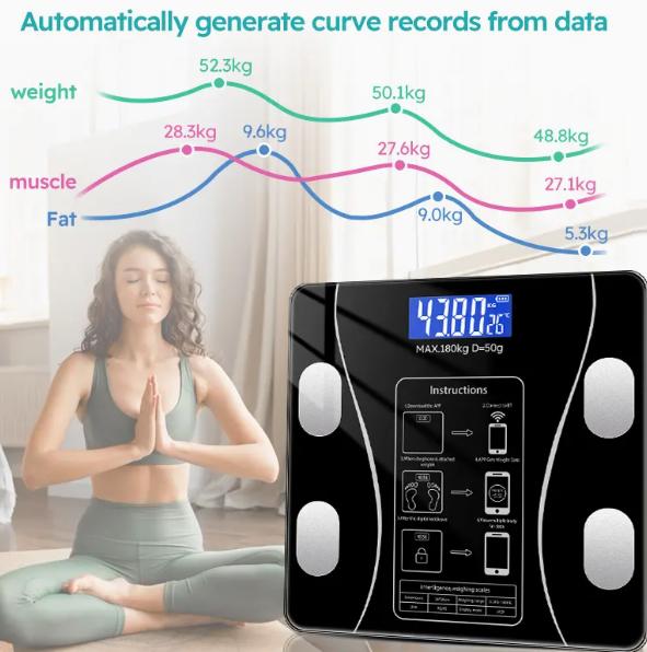 High-precision Digital Bathroom Scale with LED Display, Ultra-wide Platform and Intelligent Digital Weighing Scale.