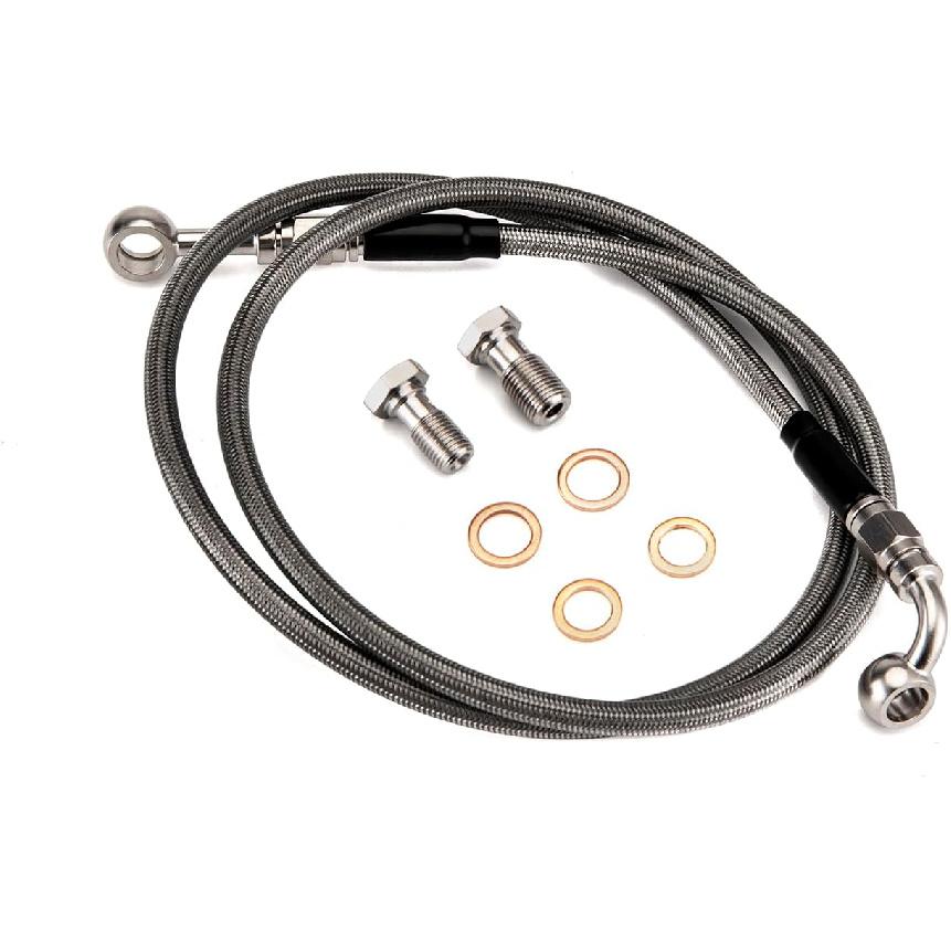 Mofun Extended Length Stainless Steel Hydraulic Front Brake Line Kit Non-ABS For 12"-14" Handlebar Compatible With Harley Sportster XL 883 1200