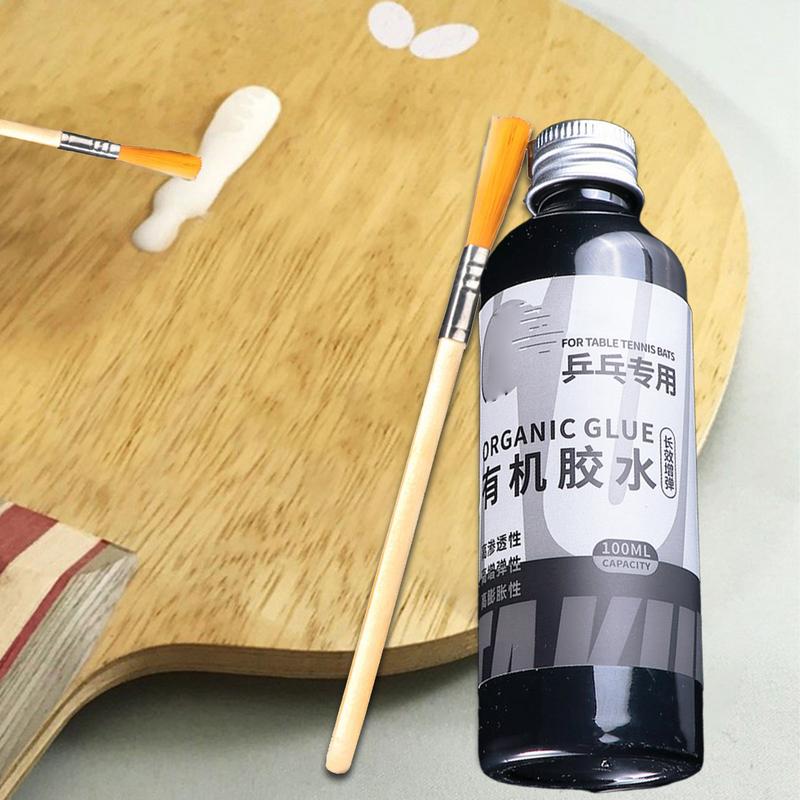 100ML Professional Table Tennis Rubber Glue Ping Pong Racket Speed Glue with Brush Rubber Adhesive & Cleaner for School Office