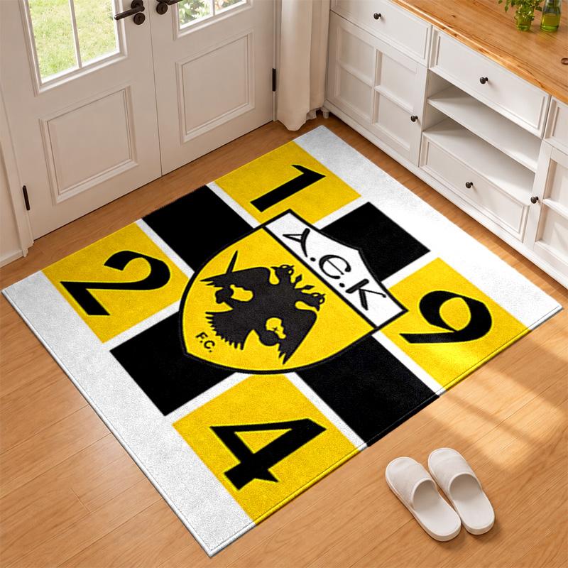 AEK Athen Teppich Fußmatte für Wohnzimmer oder Schlafzimmer Schutzmatte unter dem Stuhl Bürodeko Weihnachtsgeschenk Geburtstagsgeschenk