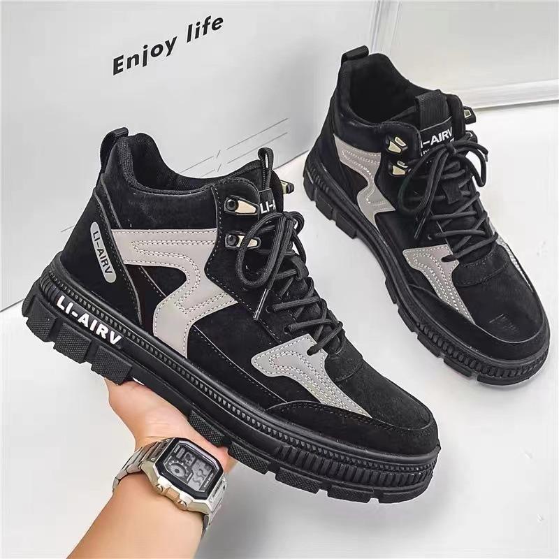 Men's shoes autumn and winter new labor insurance trendy shoes men's thick-soled non-slip and wear-resistant outdoor sports help Martin boots