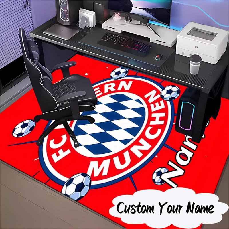 Custom Name Munich Crest Rug for Living Room, Game Rooms, Office, Bedroom, Floor Mat Playful Design, fan gifts Christmas decor