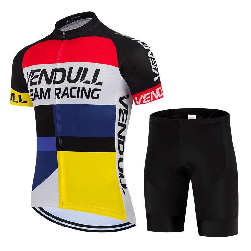 VENDULL 2026 New Men Summer Short Sleeve Cycling Jersey Set MTB Maillot Ropa Ciclismo Bicycle Wear Breathable Cycling Clothing
