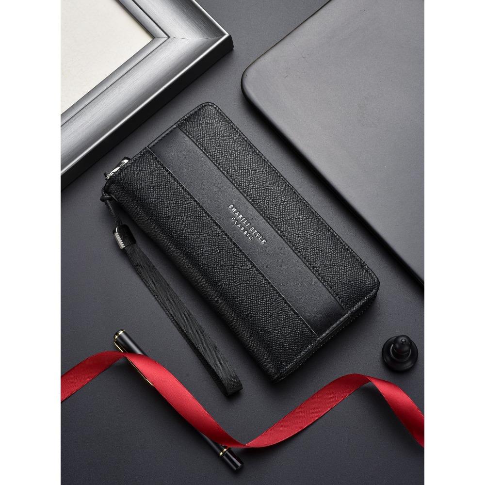 

Мужские кошельки Длинный кошелек с узором личи, Кожаный держатель для карт, Кошелек для монет, Клатч, Деловой стиль 19.5 * 10. 5*2.5CM