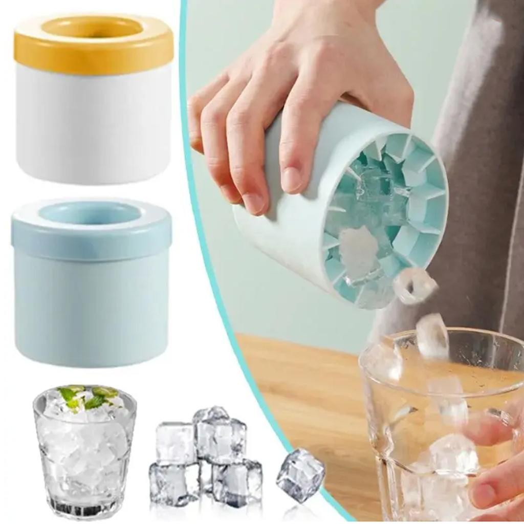 Food grade silicone cylindrical ice tray ice making mold for household kneading, ice storage box, ice cup, quick freezing (small