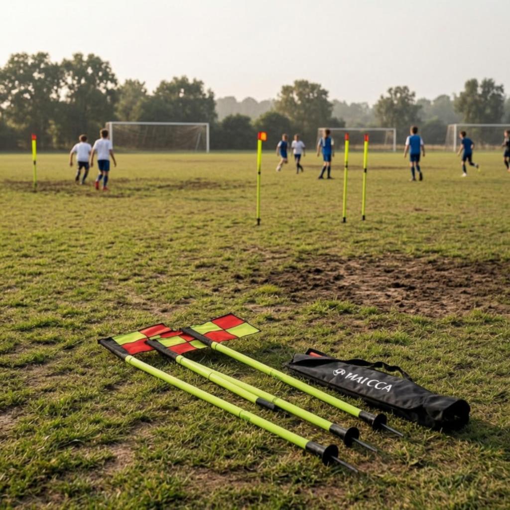 4 Pieces Soccer Corner Flag Long-Lasting Ground Marker Kit Stable
