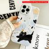 Cute Black Cat Floating Among Stars and Clouds All Inclusive Film Hard Phone Case, Compatible with iPhone 18 Pro Max 17 16 15 14 13 12 11