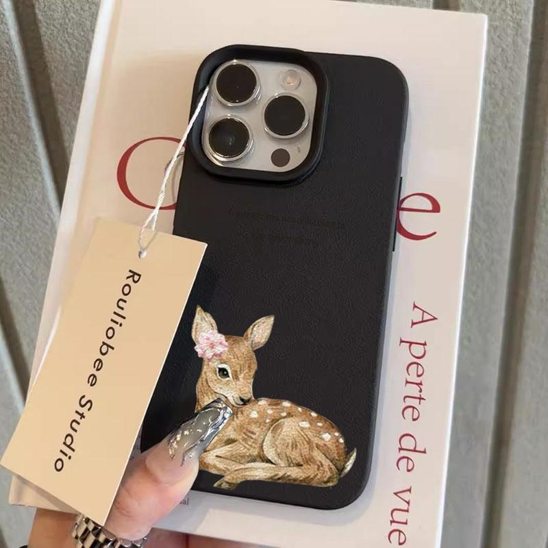 Creative English Letter Cherry Deer Pattern TPU Phone Case For iPhone 17 Pro Max Air 16 Plus 15 14 13 12 11 XS XR X 16E 17 Cover