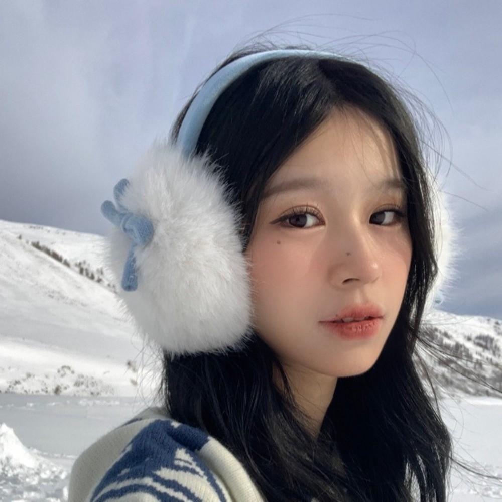 Thicken Warm Earflaps Soft Cold-proof Ear Mask Lightweight Bowknot Plushes Earmuffs  Holiday Gifts