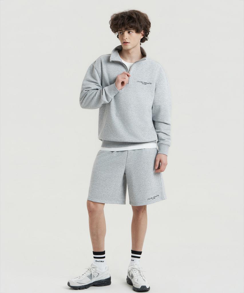 Delma Wellness Club Sweat Quarter Zip-Up - Gray