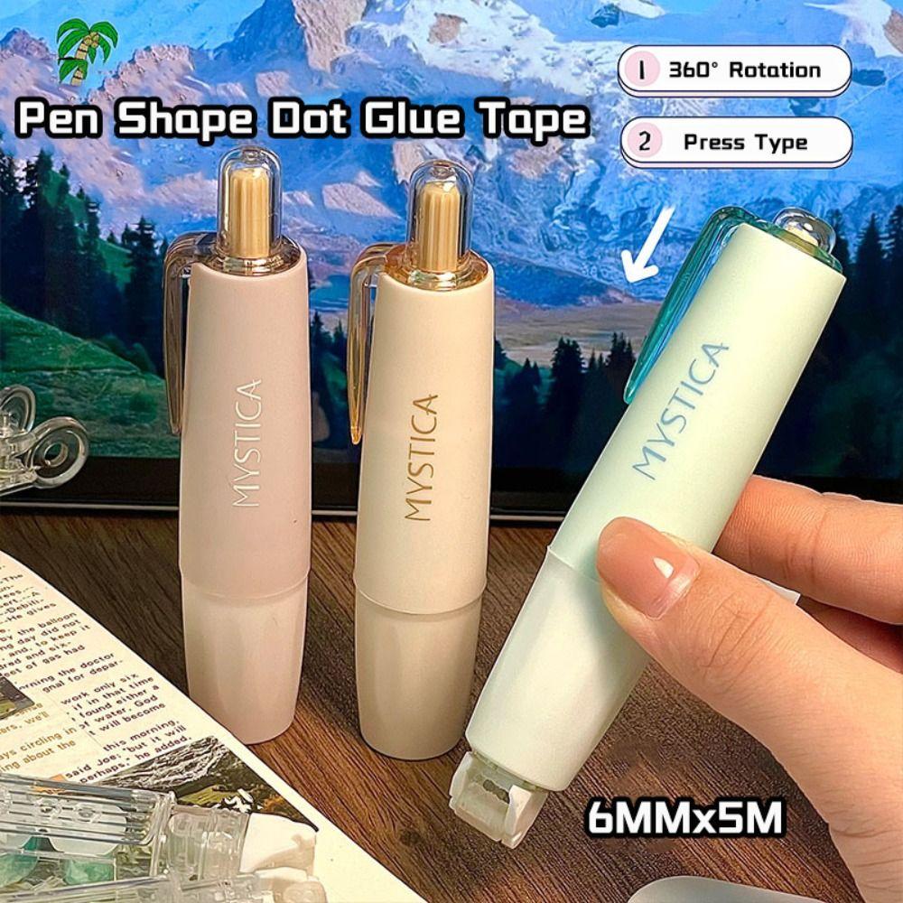 Press Type Dot Glue Tape Pen-shape Rolling Glue Tape Durable Glue Tape Pen  Student Stationery