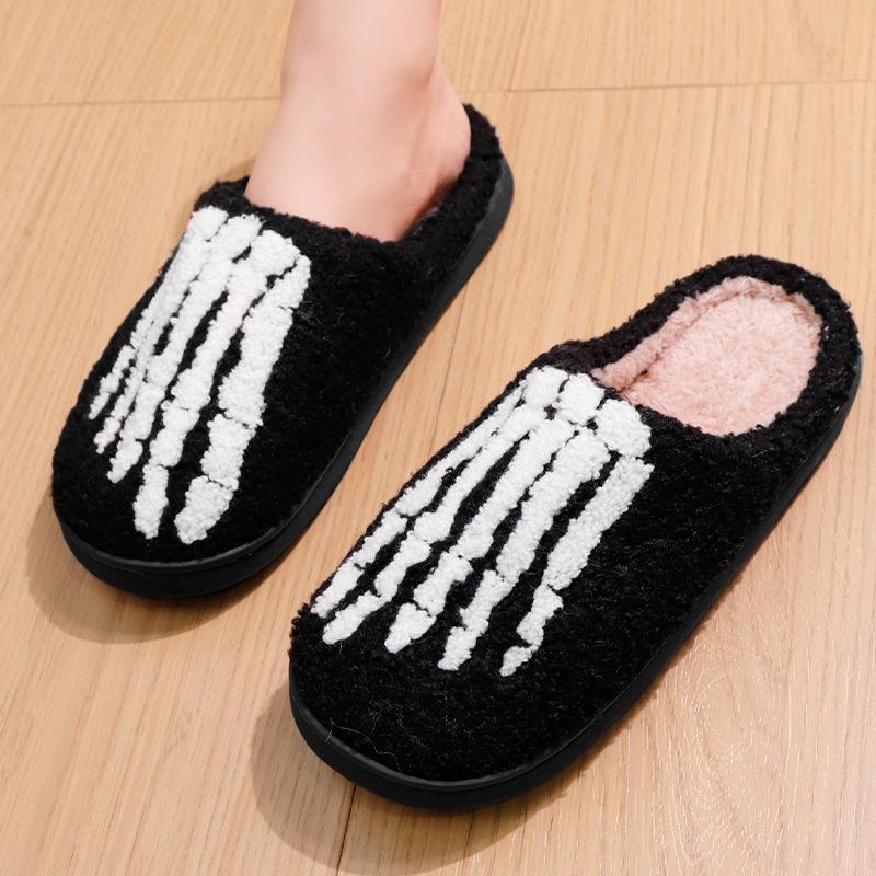 New Halloween Ghost Hand Cartoon Warm Winter Cotton Slippers Men and Women Couples Home Indoor Cotton Slippers