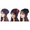 Fashion Soft Print Flower Soft Multifunctional Plus Velvet Beanie Velvet Bonnet Women Hat Bib Hats
