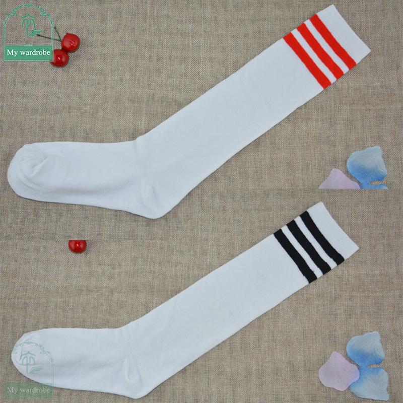 Chaussettes longues rayées pour femmes, bas longs, chaudes, cuisses hautes, pour dames et filles, chaussettes aux genoux rayées à la mode