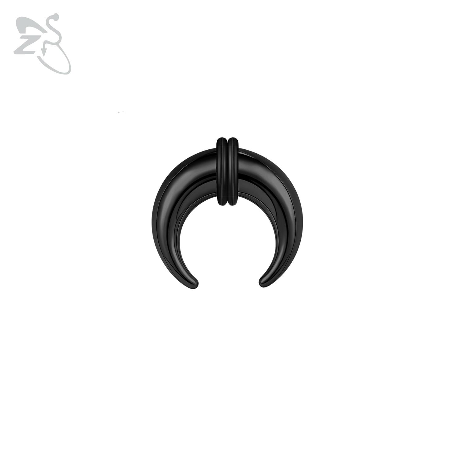 

ZS 1PC 2G/4G/6G Buffalo Horn Nose Piercing Stainless Steel Pincher Septum Ring Stretcher Expander 8/10/11/12/15/16/18/22/25mm 8x22mm чёрный