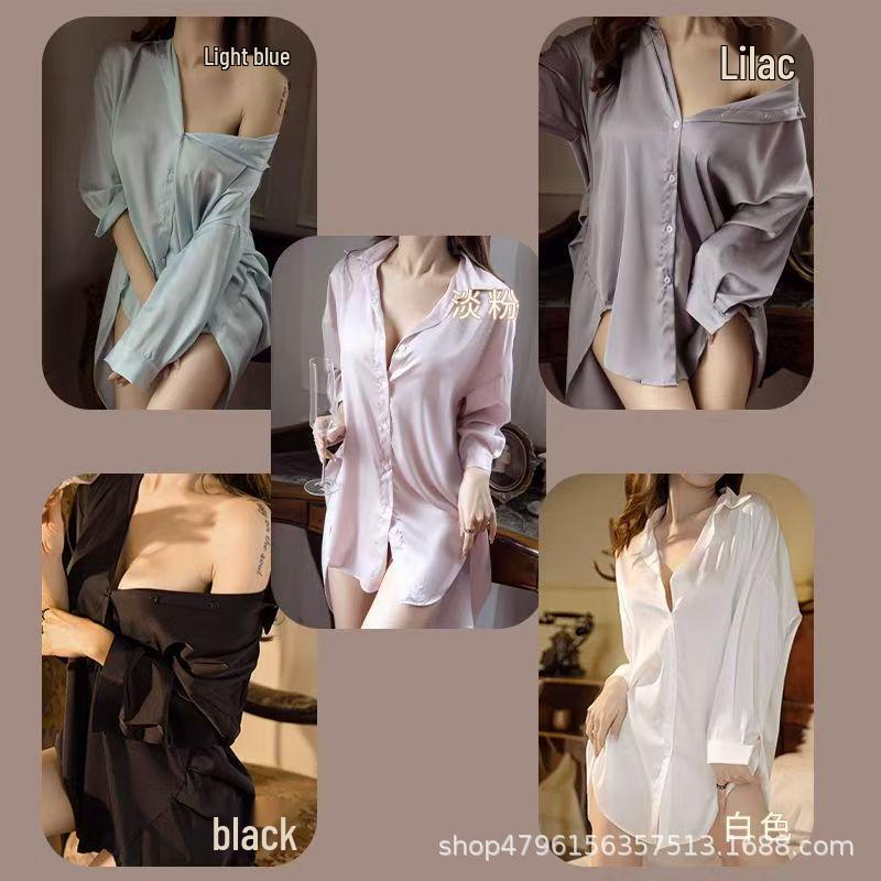 

Женская кокетливая ночная сорочка в стиле бойфренда - Сексуальное нижнее белье больших размеров L