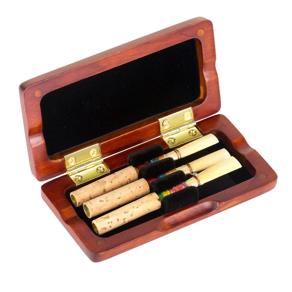 

Чехол для трости для гобоя kmise, кленовый ящик для хранения, деревянный чехол для трости, роскошь, вмещает 3 трости, аксессуары для музыкальных инструментов (амбра)