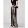 Summer Ice Silk Yamamoto Pants Printed Ink Tie-dye Drape Thin Loose Versatile Wide-leg Pants Women