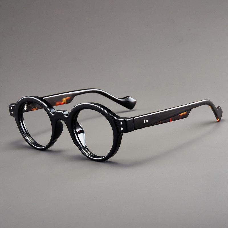 

Retro round frame fashionable reading glasses made of ultra light resin, suitable for both men and women +400 чорний