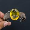 Citrine Gemstone Čistá měděná drátěná ručně vyráběná manžeta / náramek šperky