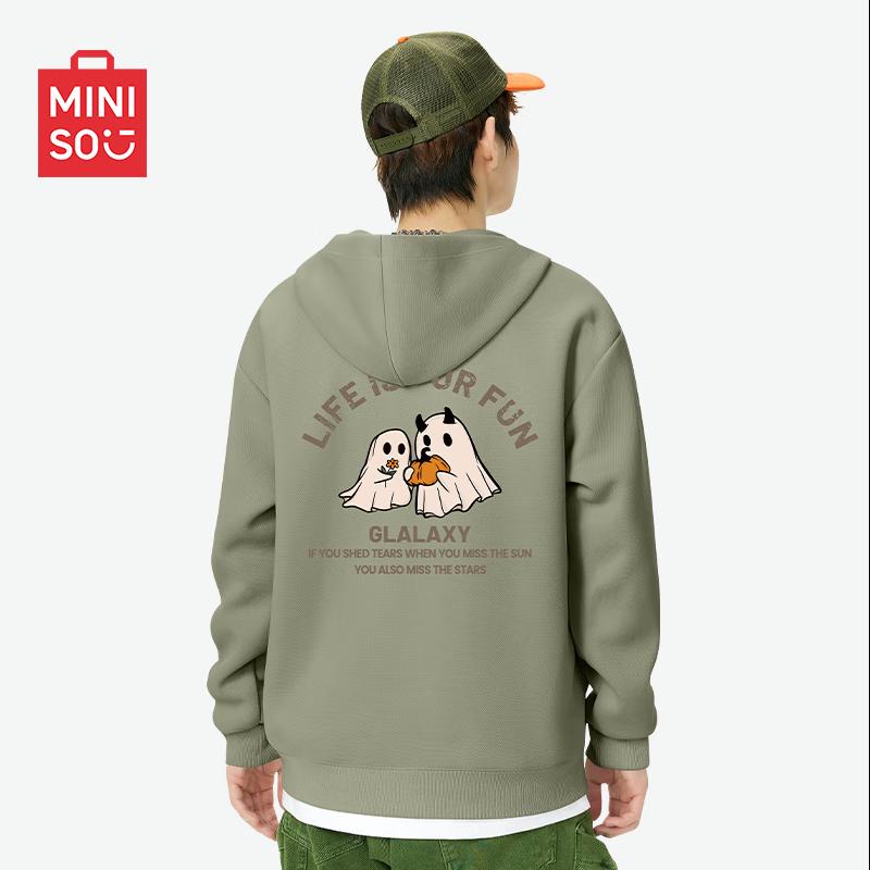 

MINISO Унисекс Худи Тяжеловесное Ретро Свободного Кроя 2XL