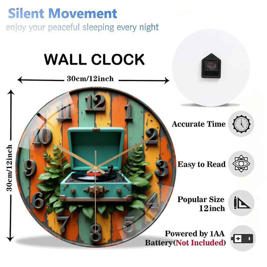 30x30cm Round Glass Wall Clock You Will Be Delighted to Showcase in Your Home