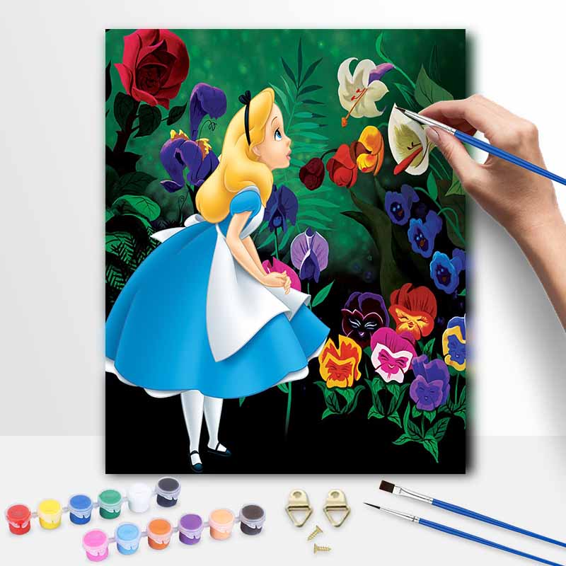 Disney Oil Painting Painting Kit Alice In Wonderland Home Bedroom Wall Decoration Creative Handmade Gift127