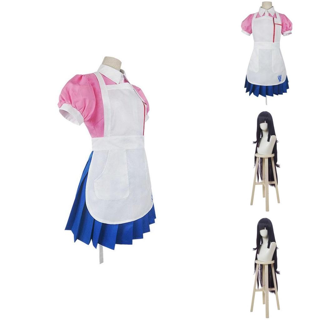 Uniforme Cosplay Mikan Tsumiki Rosa Bianco di Alta Qualità e Resistente