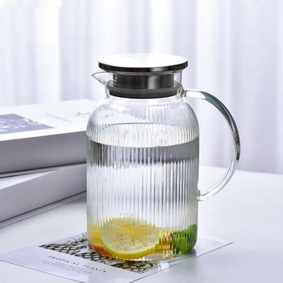 Lu Fenglai 1500ml Gestreiftes Borosilikat Kaltwasserkrug Set