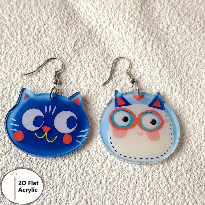

2D Flat Acrylic Dangle Earrings For Women Flower Animal Drop Earrings For Summer Daily Wear Party Jewelry A10