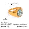 Stainless Steel Natural Stone Exaggerated Ring, High-end Ring, Titanium Steel Hand Accessory
