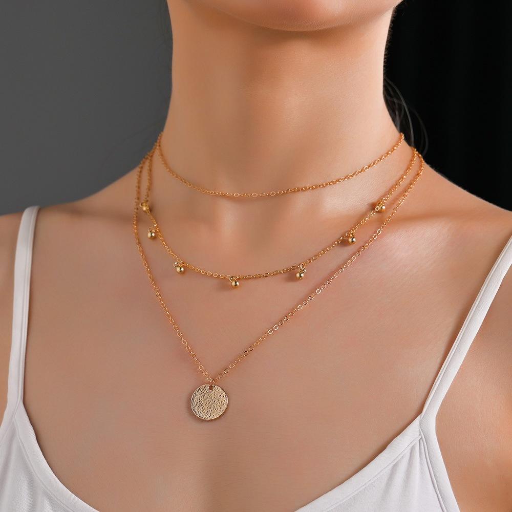 Popular Official Website The Same Triangular Turquoise Pendant Necklace V-shaped Double Multi-layer Collarbone Chain